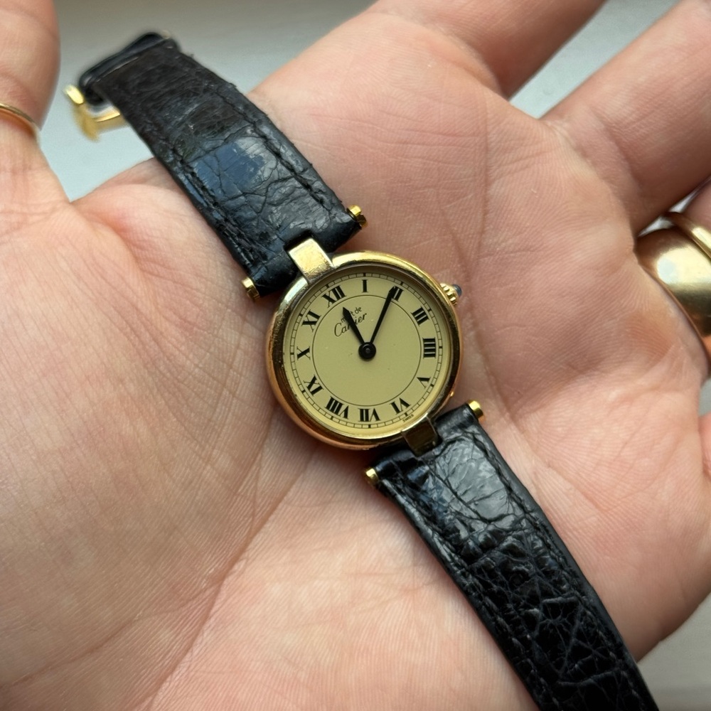 Must de Cartier watch, circa 1990s. Vermeil 18k yellow gold plated silver